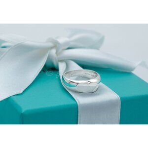 Tiffany & Co. Ring Vintage Elsa Peretti Full Heart Signet Band Silver Size 5.75